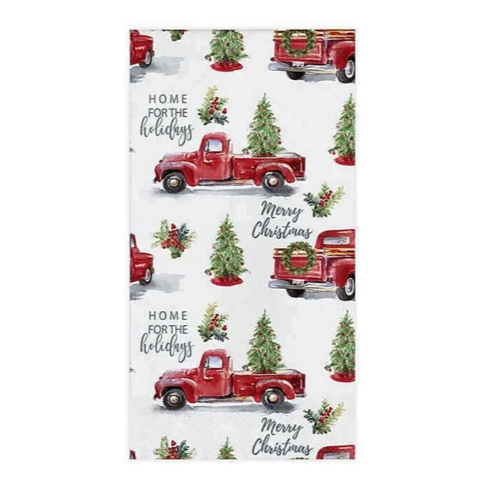 Red Farm Truck Paper Napkins Towels Home for the Holidays 20 CT 2 Pks Decoupage
